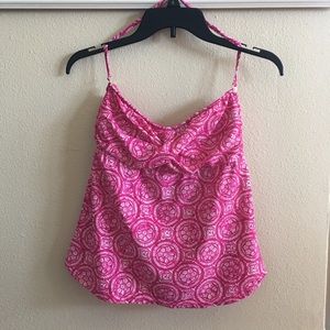 Patterned Magenta Bathing Suit Top Pink/White/M